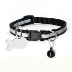 Nylon Reflective Collar Dog Cat (Option: Black-XS)