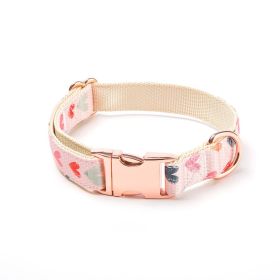 Pet Supplies Metal Buckle Dog Walking Suit (Option: Valentine's Day Collar-M)