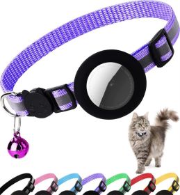 Applicable Airatg Pet Collar Kitten Puppy Reflective Anti-lost Pet Collar Neck (Color: Purple)