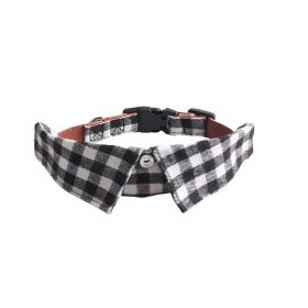 Pet Supplies Gentleman Dog Collar Bow Tie Detachable (Option: Black And White-L)